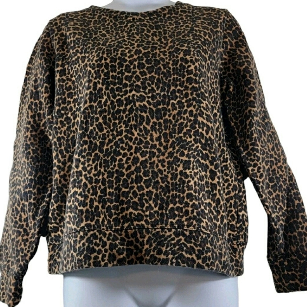 J. Crew Classic Leopard Print Sweatshirt - Picture 13 of 13